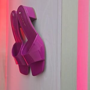 Marc Fisher Fuchsia Block Heel Mules